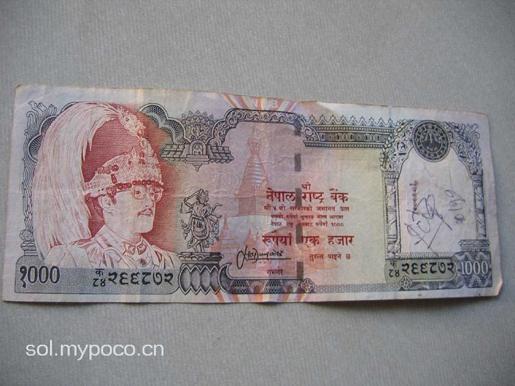 尼泊尔的货币 英文名RUPEES,简称Rs