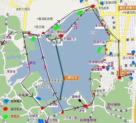 夏日西湖行程图_杭州旅游攻略_驴评网