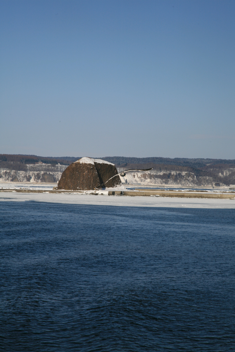 每年到2-3月份前后,俄罗斯的大量河水流入鄂霍茨克海,形成奇特的流冰.