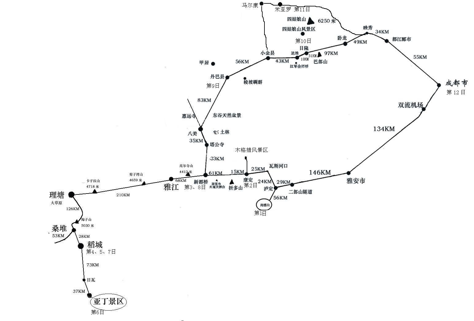 木格措景区地图图片